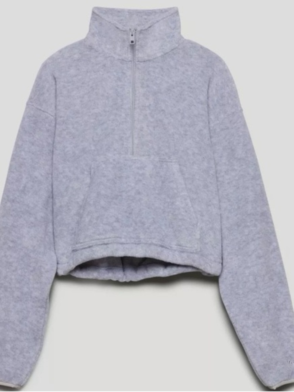 Aritzia Gray Half-Zip Fleece Pullover Sweater